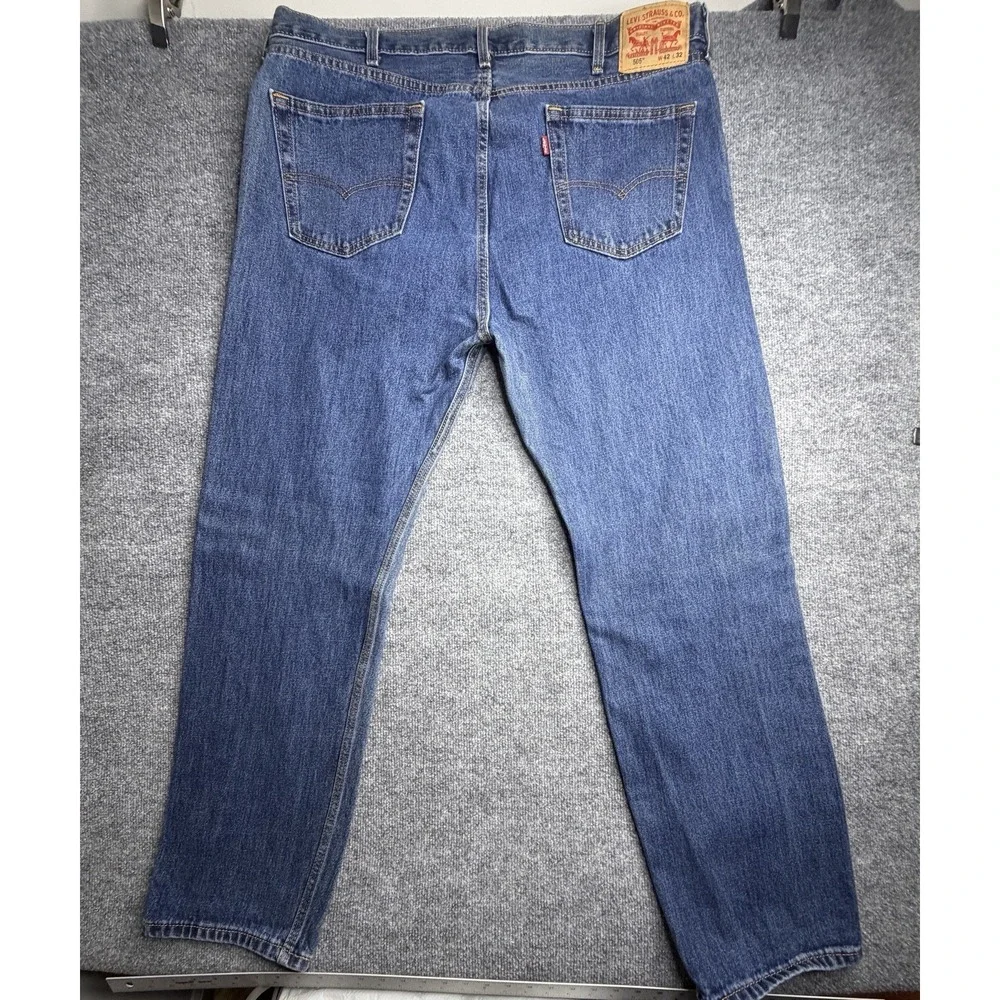Levi's 505 Mens 42x32 Jeans Regular Fit Straight Leg Mid-Rise Cowboy Y2K